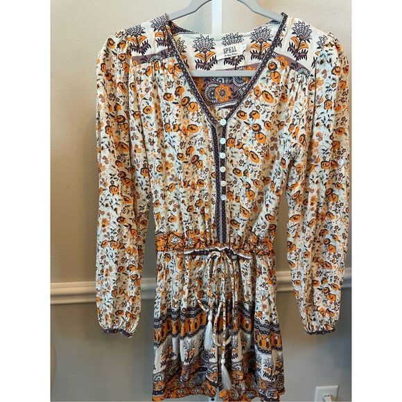 Spell and The Gypsy Collective Love Romper In Orange Blossom Size Small / 6 - Picture 2 of 10
